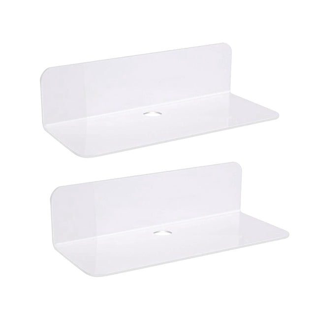 Pantalla de Estante Flotante de Acrílico Extraíble para Muñeca con Inteligente /4/6 Piezas 2 piezas blanco perfecl Estantes de pared flotante de acrílico