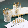 thumbnail image 5 of Dessert Spoon Fork Set,40 Pcs 4.7 Inch Cake Fork,Coffee Spoon, Fruit Fork,(10 Spoon + 10 Fork),20 * Dessert Fork 20 * Coffee Spoon,Gold, 5 of 8