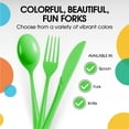 thumbnail image 6 of Exquisite 50 Count Green Plastic Heavy-Duty Disposable Forks (1 Pack), 6 of 9