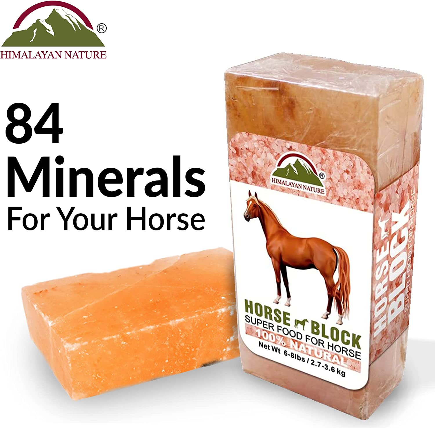 HIMALAYAN PINK SALT 84 Licking Salt Brick for Deer, Pink Rock Mineral Natural - pack of 2
