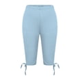 thumbnail image 4 of Bovemsi Yoga Pants For Women Solid Color Lace Up Bow High Waisted Lightweight And Comfortable Soft Casual Pajama Leggings Capri Leggings,XXL, 4 of 5