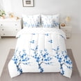 thumbnail image 2 of Homewish Graffiti Floral 7-Piece Twin Bedding Sets,Peach Flower Bedding Comforter Set,Blue White Sheet Sets For Boys Kids,Microfiber Bedroom Decor Reversible, 2 of 8