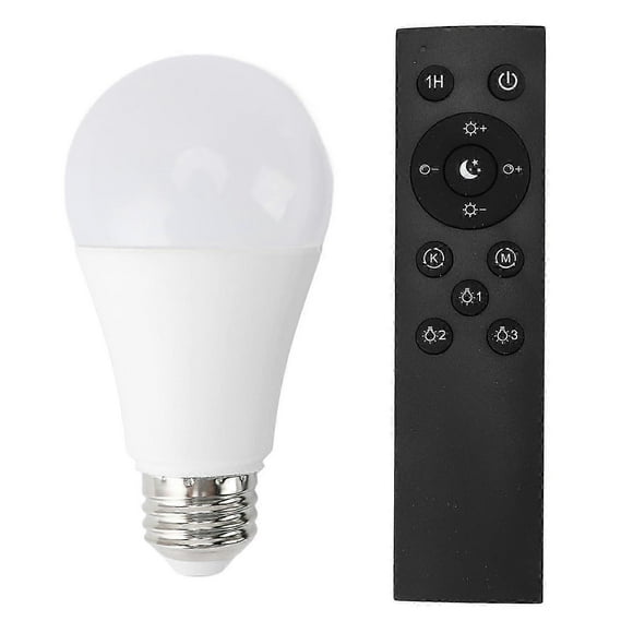 LED Light Bulb with 2.4GHz Remote Control E26 Screw Base White Warm Dimmable 800LM Lamp Bulb 100245V