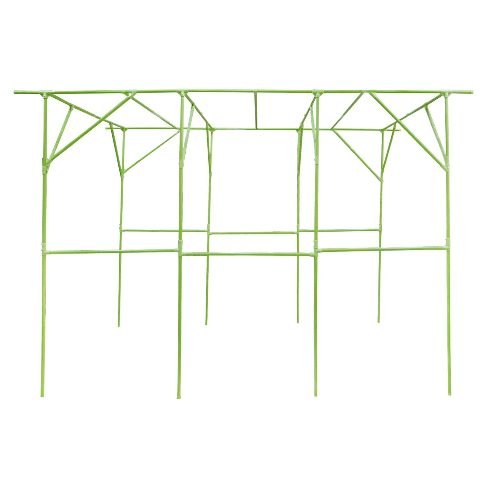 10ft Tall Green Garden Trellis - Heavy Duty Steel PE-Coated Plant Support for Climbing Vegetables, Fruits & Flowers (Tomatoes/Cucumbers/Grapes)
