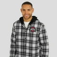 thumbnail image 6 of Men's Darius Rucker Collection by Fanatics  Black Ohio State Buckeyes Plaid Flannel Quilted Full-Snap Hooded Shacket, 6 of 6
