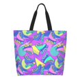 thumbnail image 1 of Fotbe Disco Roller Skates Bolsa Tote Estética de Lona con Estampado para Mujer - Bolsa Reutilizable de Hombro Casual para Vacaciones, Compras, Trabajo y Gimnasio, 1 of 8