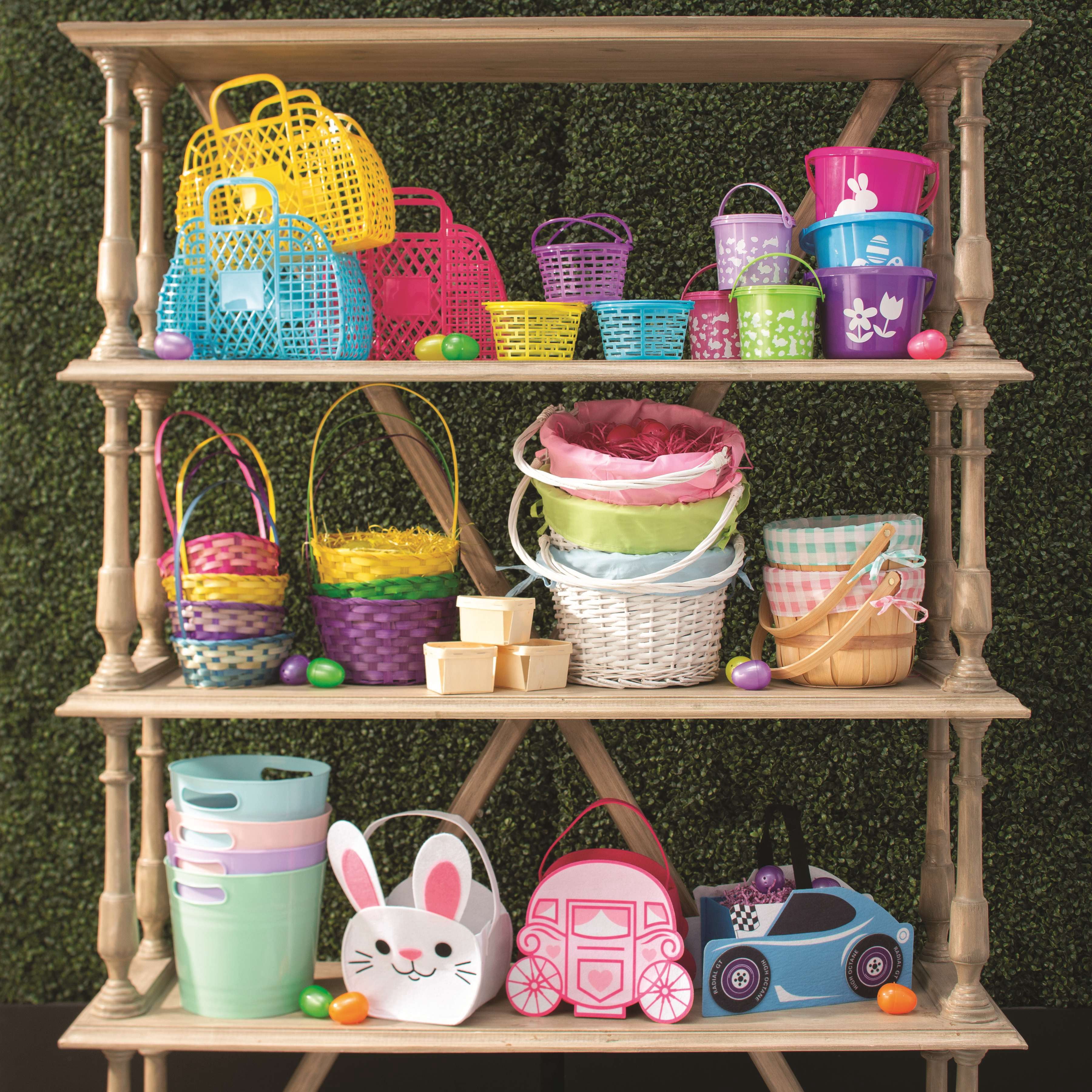 Plastic Easter Pails W/ Lid - Party Supplies - 12 Pieces