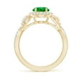 thumbnail image 2 of ANGARA Lab Grown 1.5 Ct Oval Emerald Twisted Vine Ring with Diamond Halo for Women in 14K Yellow Gold (Size-9x7mm) | May Birthstone, Anniversary, Jewelry Gift for Women | Lab-Grown Emerald Ring, 2 of 7