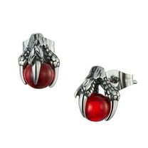 SHOWERORO 1 Pair Dragon Claw Jewelry Red Glass Earrings For Women Adornment Festival Parties