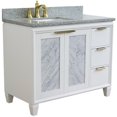 thumbnail image 6 of Trento 43" Solid Wood Vanity with Left Rectangle Sink in White/Gray, 6 of 13