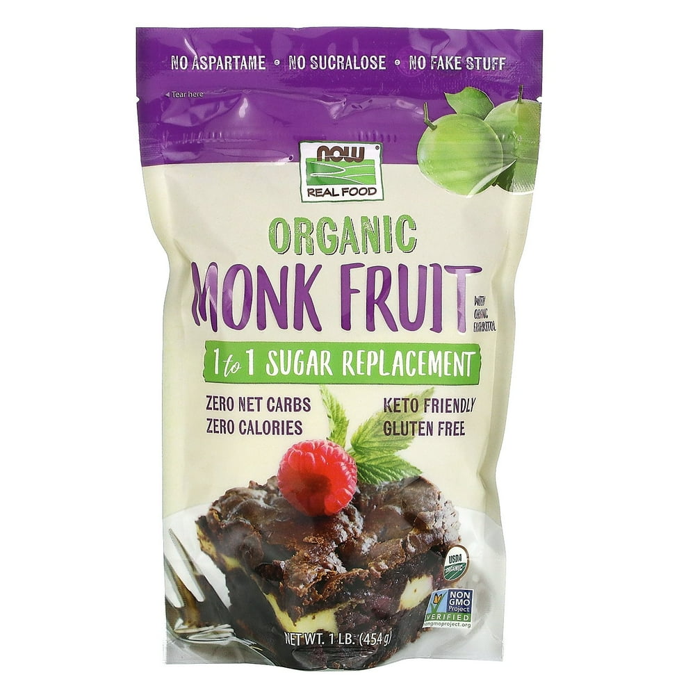 NOW Foods NOW Real Food Organic Monk Fruit 1 to 1 Sugar Replacement