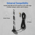 thumbnail image 3 of JETO Paquete de 2 7dBi Magnético 4G LTE 5G Antennas, Cable RG174 de 3 M Conector SMA TS9 para Router IoT de Punto de Acceso Celular, 3 of 10