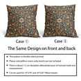 thumbnail image 6 of Vintage Floral Pillow Covers 18X18 Inch Set of 2 Burnt Orange Flowers Botanical Decorative Square Pillow Cases Navy Blue Art Cushion Case Farmhouse Home Decor for Sofa Couch Bedroom Outdoor, 6 of 6