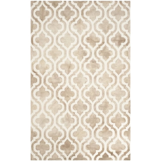 Safavieh Dip Dye Collection DDY537G Handmade Geometric Moroccan Watercolor Beige and Ivory Wool Area Rug (10' x 14')