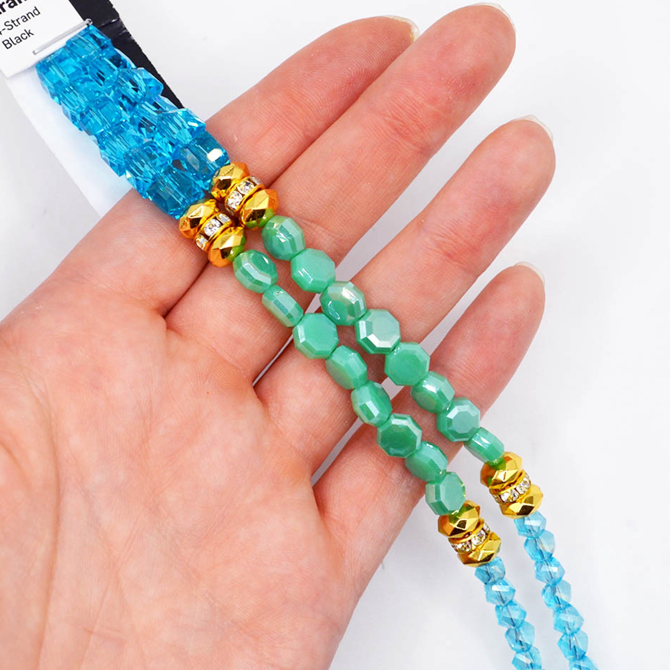(2 pack) Jesse James Glass Strand Beads Trio – Teal, 1 Piece, Multi-Purpose for Teens and Adults