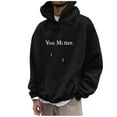 thumbnail image 4 of XIAONU Mens Inspirational Quote Print Hoodie Long Sleeve Hooded Graphic Top Soft Casual Daily Wear Hoodies, 4 of 6