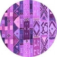 thumbnail image 1 of Ahgly Company Indoor Round Oriental Purple Industrial Area Rugs, 6' Round, 1 of 4
