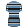 thumbnail image 5 of Plus Size Tops for Women Striped Casual V Neck Short Sleeve Color Block T-Shirts Loose Comfortable Tee Navy L, 5 of 5