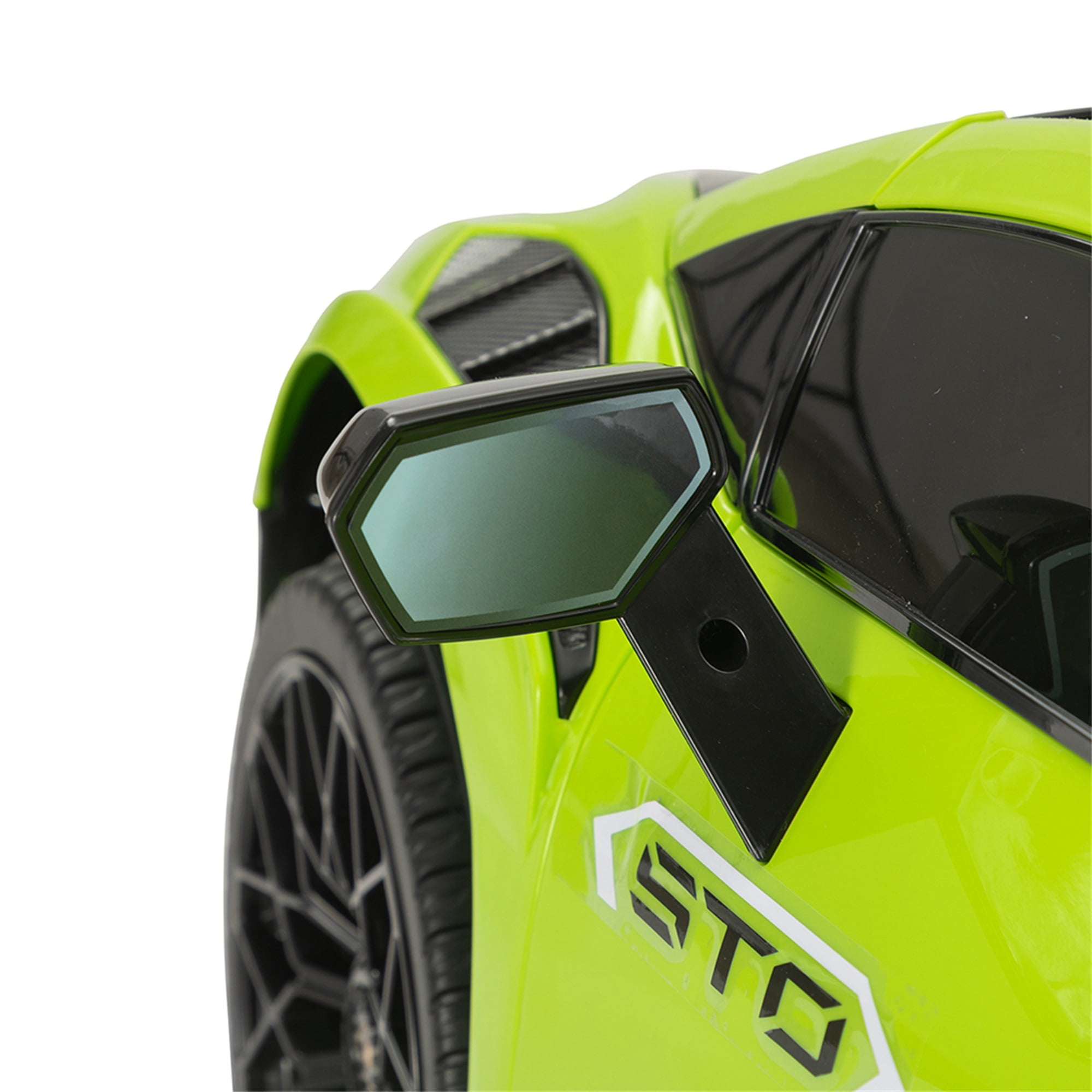 CIPACHO Kids Electric Ride On 12V Licensed Lamborghini Sto Battery Powered Sports Car Toy with 2 Speeds, Parent Control, Sound System, LED Headlights, Hydraulic Doors, Green