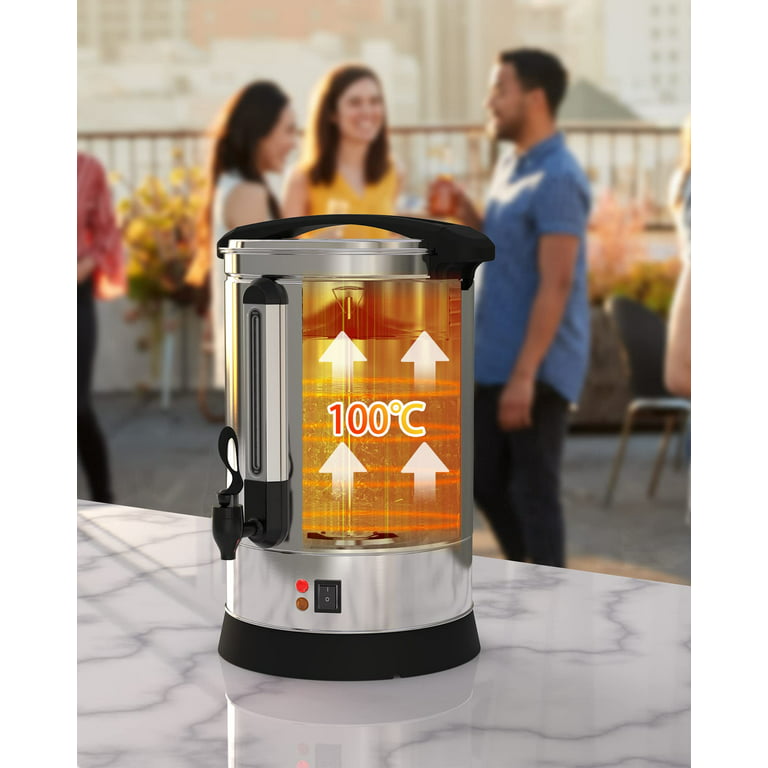 Fooikos Coffee Urn,20 liters 100 Cups-Premium 304 Stainless  Steel, Large Coffee Dispenser for Quick Brewing, Commercial Percolating Urn  For Party-with Water Level Indicator Display: Coffee Urns