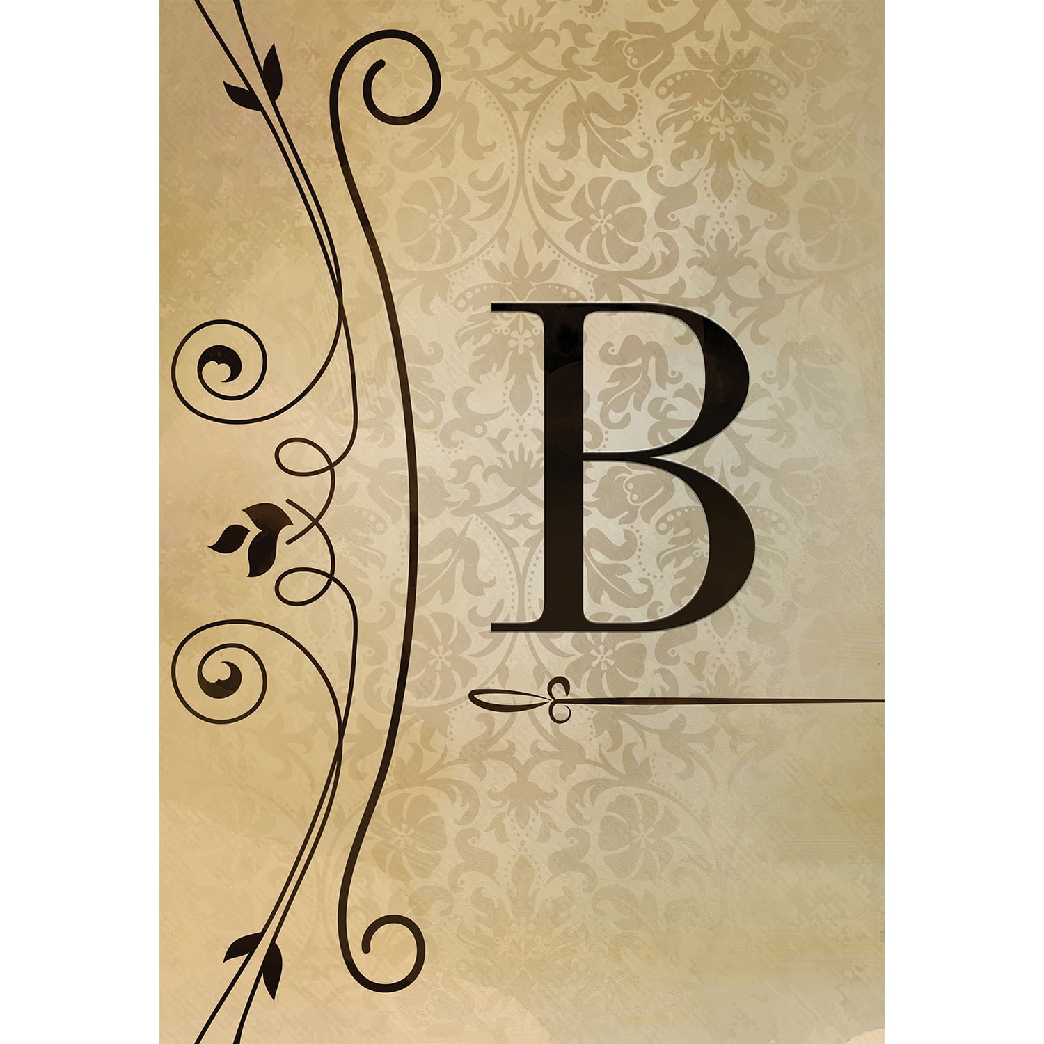 America Forever Fancy Scroll Monogram B House Flag, 28 x 40 inch Double Sided, Elegant Letter B Flag, Decorative Scroll Design, Personalized Initial Yard Art, Housewarming Gift