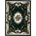 thumbnail image 2 of Allstar 5x7 Traditional Area Rug in Green with Ivory French Aubusson design (5' 2" x 7' 1"), 2 of 5