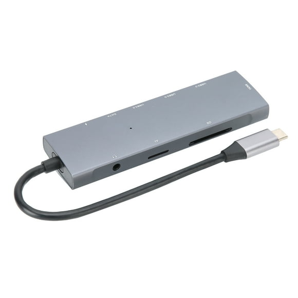 Adaptador tipo C 9 en 1 Bling Bling Hub multipuerto HDMI 3,5 mm Audio