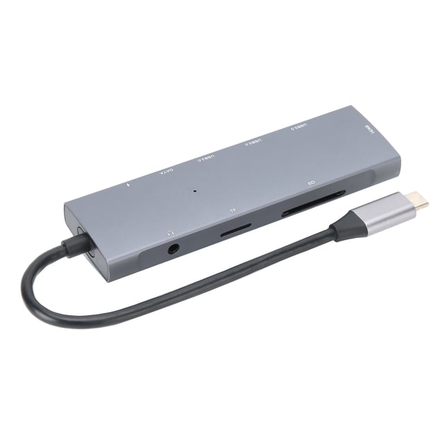 Adaptador tipo C 9 en 1 Bling Bling Hub multipuerto HDMI 3,5 mm Audio