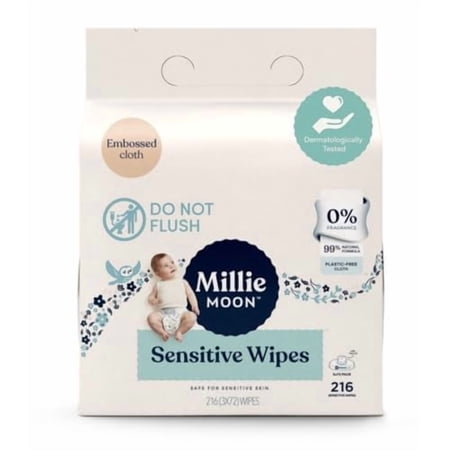 Millie Moon Sensitive Wipes, 216 Count (Select for More Options)