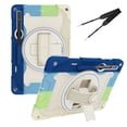 thumbnail image 1 of XYX 3in1 Rotating Stand Case for Samsung Galaxy Tab S9 Ultra 14.6 inch SM-X910 with Hand/Shoulder Strap, Shockproof Rugged, Colorful Blue, 1 of 7