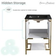 thumbnail image 3 of Marseille 24 in. White Bathroom Vanity With Black, 3-Hole Ceramic Sink Top, 3 of 12
