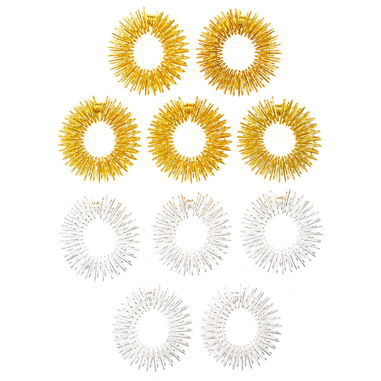 Pack Of 10 Cool... Special Supplies Spiky Sensory Finger Acupressure Ring Set