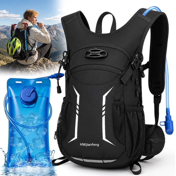 NOCOEX Hydration Backpack with 2L Leak-Proof Water Bladder, 15L Lightweight Multi-Pocket Water Backpack for Hiking, Running, Cycling, Camping, Concert
