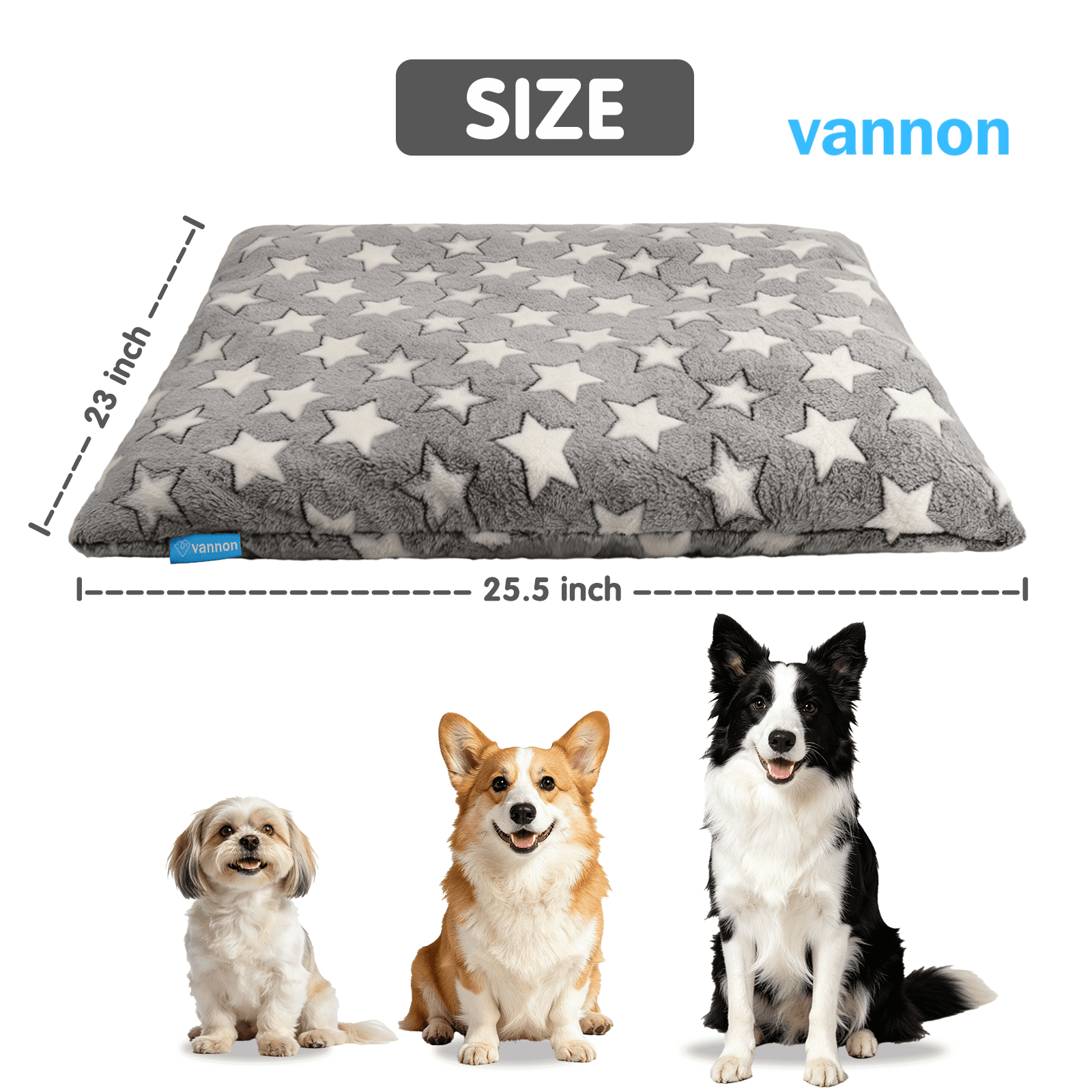 Vannon Dog Cushion for Small & Medium Dogs, Soft & Comfortable Pet Sleeping Pad, Washable Puppy Mat, Stylish Printed Non-Slip Dog Bed for Indoor & Outdoor Use