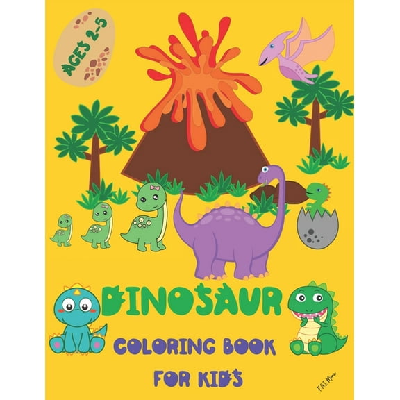 Dinosaur Coloring Book for Kids : Amazing Dinosaur Coloring Book for Kids - First Coloring Book with Cute Jurassic Prehistoric Animals - Ages 2-5 - Cute and Fun Dinosaur - (Paperback)