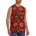 thumbnail image 2 of Uemuo Tomatoes And Chili Pattern Men's Sleeveless T-Shirt,Muscle Athletic Tank Top, Moisture-wicking Quick-dry Breathable Classic Tee Top for Gym Run Outdoor Sports-Medium, 2 of 8