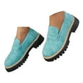 thumbnail image 3 of Gvdentm Womens Fashion Sneakers Women's Loafer Shoes Comfortable Slip On Casual Flat Penny Shoes for Walking Driving Dressy(Blue,8.5), 3 of 9