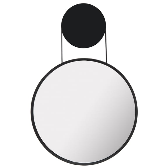 SAFAVIEH Aura 24 in. x 36 in. Dia. Round Solid Mirror, Matte Black