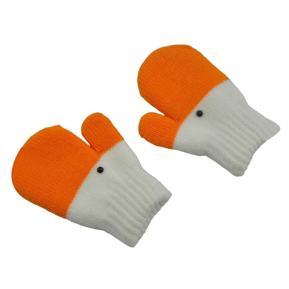 PEASKJP Kids Gloves Toddler Gloves Kids Mitten Kids Gloves Full Finger Winter Solid Color Knitted Typing Gloves for Boys and Girls (White,1-3 Years)