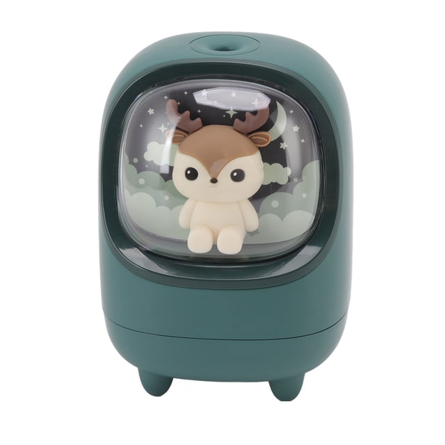 Humidificador pequeño, minihumidificador de niebla de 350 ml, humidificador de niebla con luz nocturna, humidificador lindo de escritorio, rendimiento probado Jadeshay A