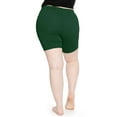 thumbnail image 3 of Stretch Is Comfort Women's Plus Size Cotton Biker Shorts Hunter Green 2X, 3 of 6