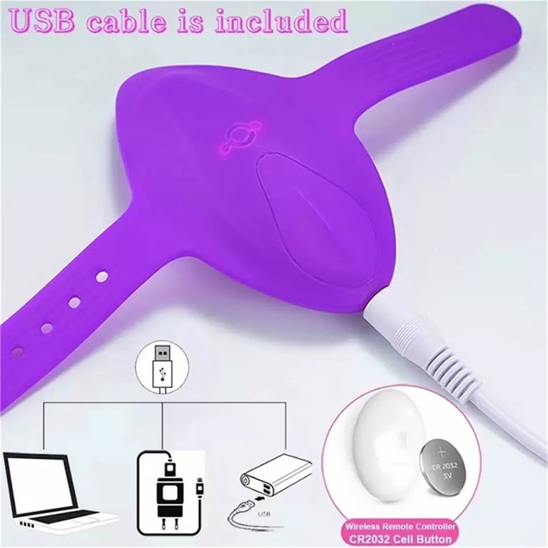 Wireless Remote Control or App Waterproof Vibrating Panties Wearable Panty  Vibrator Sex Toy for Women(Purple)