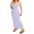 thumbnail image 3 of Robe Crayon Décontractée Sans Manches Longue Bodycon Maxi Col Rond Caramel L, 3 of 7