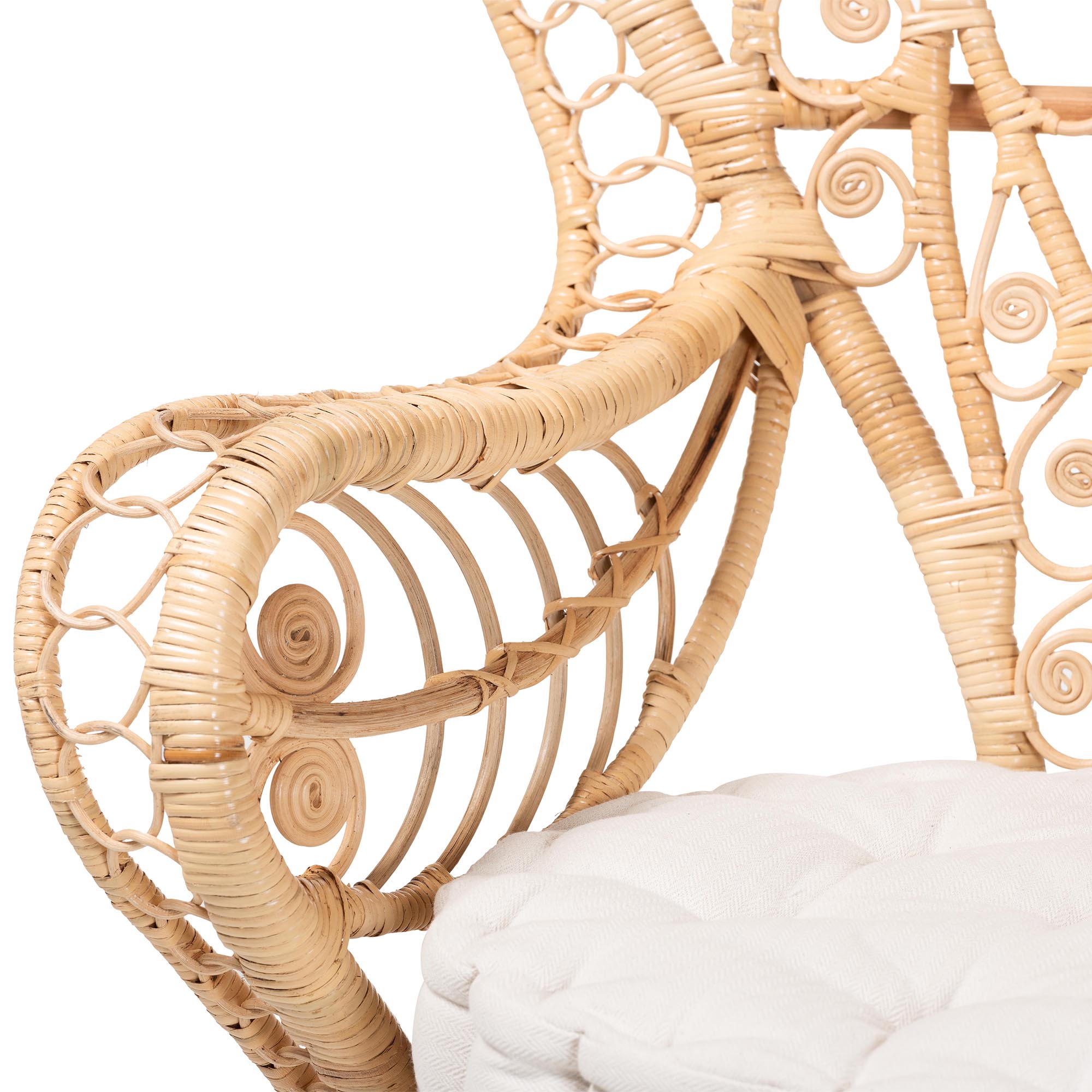bali & pari Kimiko Boho Peacock Chair, Natural Brown