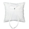 thumbnail image 2 of Shisuyan Ring Bearer Pillow White Satin Rhinestone Ribbon Lace 1Pcs 5.9x5.9in, 2 of 8
