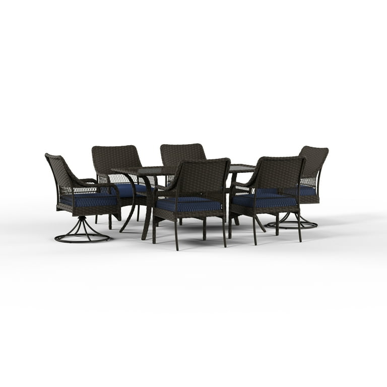 Better Homes and Gardens Colebrook 7 Piece Dining Set Blue Walmart