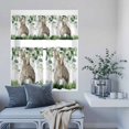 thumbnail image 6 of Kitchen Window Curtains Valance and Tier Set, Easter Buuy Pastoral Rabbit Tail Rod Pocket Tier Curtain Valance Set, Green Leaves Meadow Light Filtering Cafe Curtains for Bedroom Living Room, 6 of 9