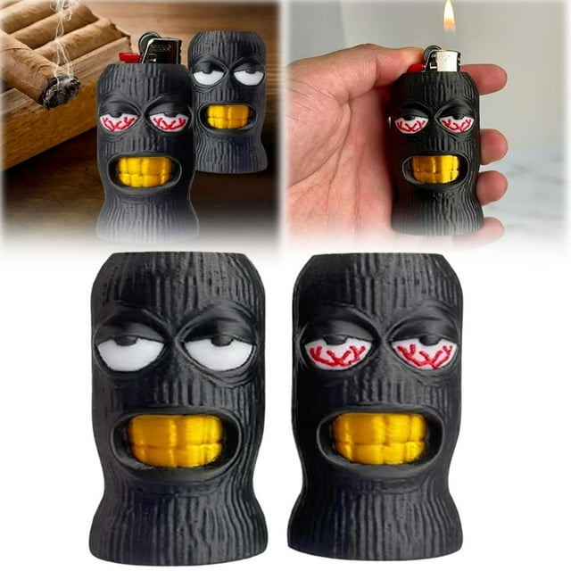 Uanit Ski Mask Lighter Sleeve Cover 2 PCS, Novel Funny Lighter Case, Intersting Lighter Accessories for Friends, Portable Lighters Cover Perfect for Festivals, Road Trips or Daily