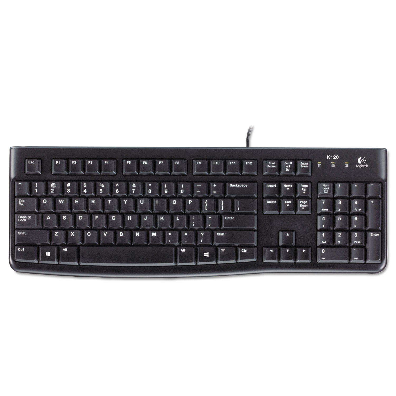 Wired Desktop Keyboard, K120 Ergonomic Logitech USB, Black (920002478)