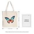 thumbnail image 3 of Colorful Butterfly Canvas Tote Bag - Vibrant Orange & Blue Wings with Black & White Spots Perfect for Shopping Travel & Parties, 3 of 4